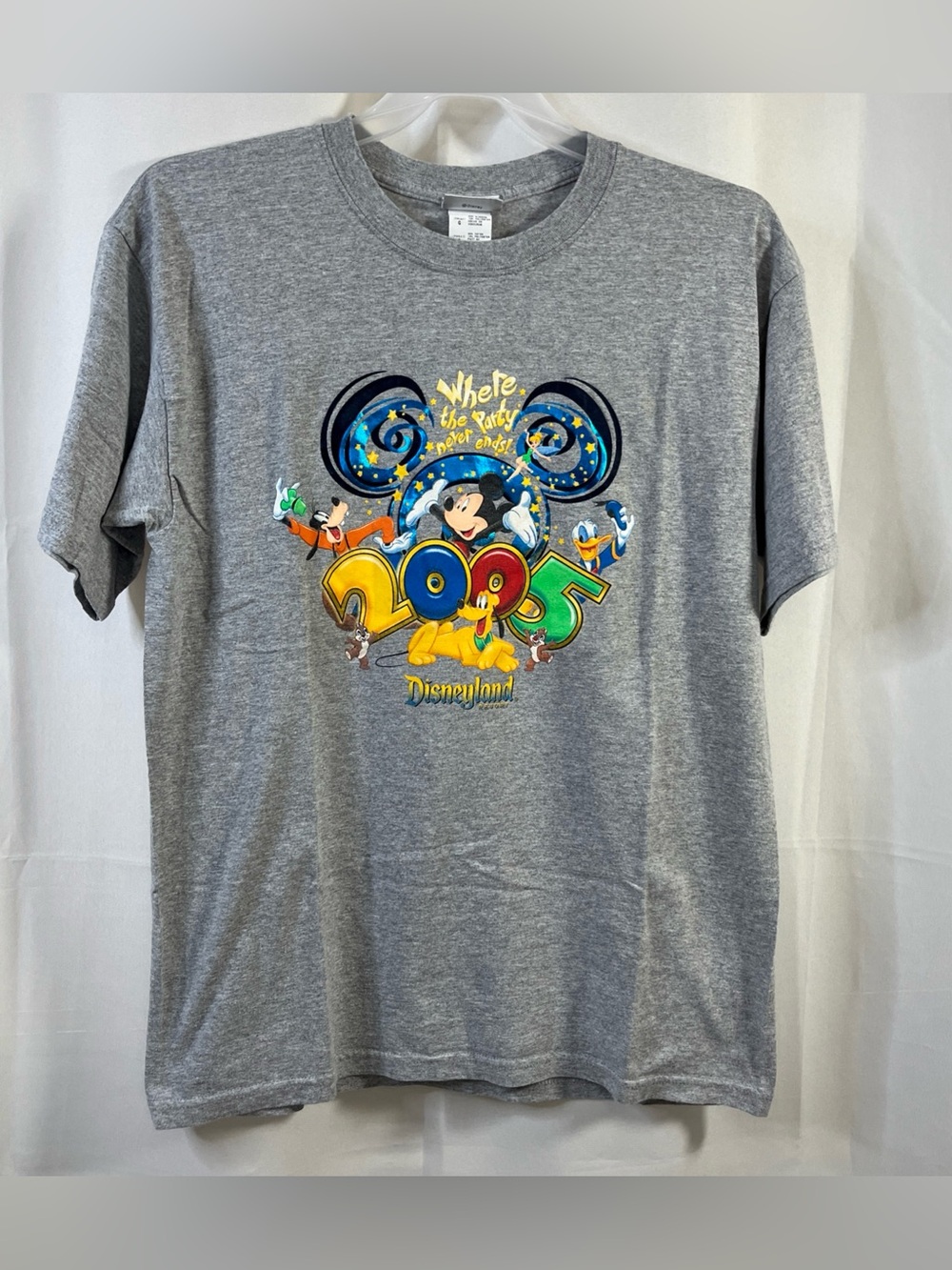 VTG Walt Disney World 2005 T-Shirt Mens Mickey Disneyland Graphic Cotton Gray L